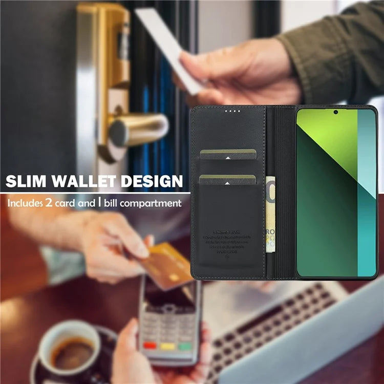 LC.IMEEKE L1 Series for Xiaomi Poco M6 Pro 4G / Redmi Note 13 Pro 4G Case PU Leather Wallet Stand Phone Cover
