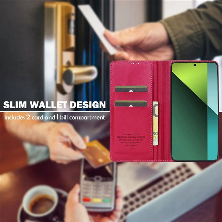 LC.IMEEKE L1 Series for Xiaomi Poco M6 Pro 4G / Redmi Note 13 Pro 4G Case PU Leather Wallet Stand Phone Cover