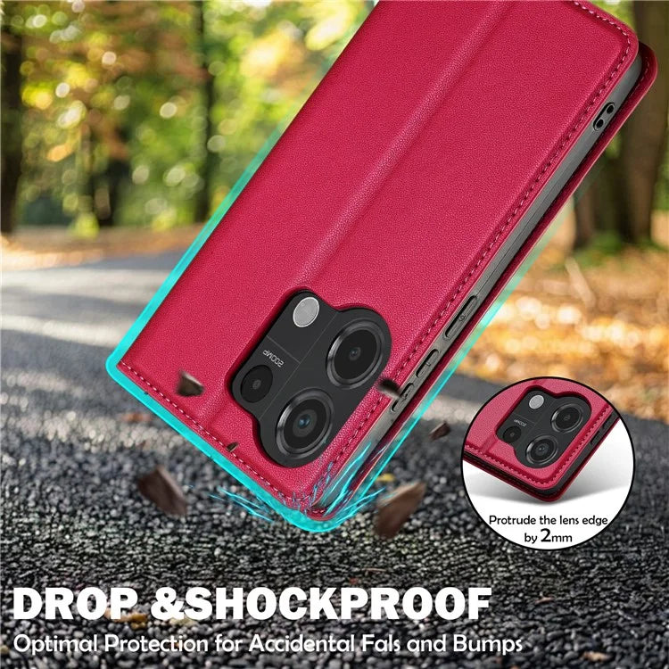 LC.IMEEKE L1 Series for Xiaomi Poco M6 Pro 4G / Redmi Note 13 Pro 4G Case PU Leather Wallet Stand Phone Cover
