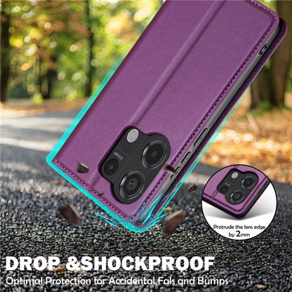 LC.IMEEKE L1 Series for Xiaomi Poco M6 Pro 4G / Redmi Note 13 Pro 4G Case PU Leather Wallet Stand Phone Cover