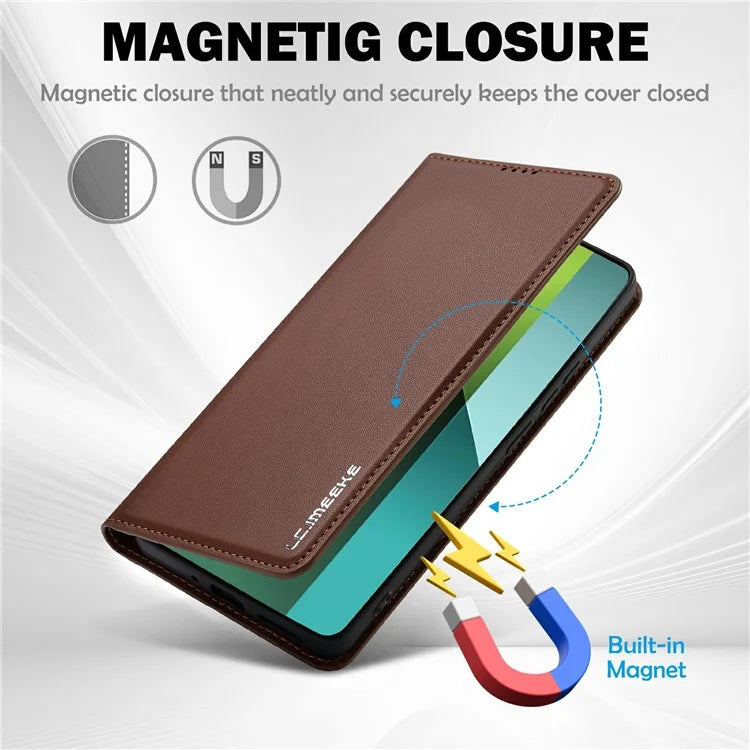 LC.IMEEKE L1 Series for Xiaomi Poco M6 Pro 4G / Redmi Note 13 Pro 4G Case PU Leather Wallet Stand Phone Cover