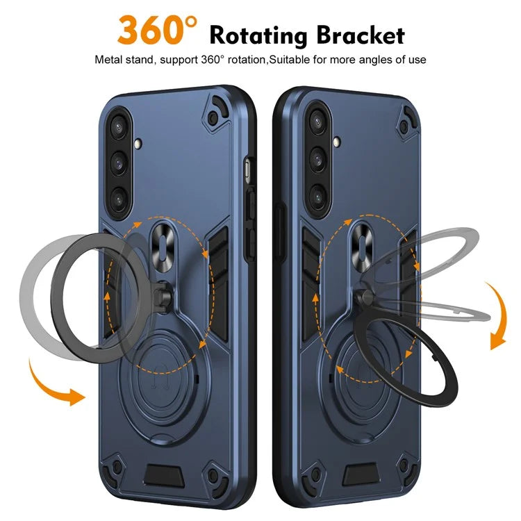 For Samsung Galaxy S24 FE Case Rotatable Kickstand PC+TPU Drop Protection Phone Cover