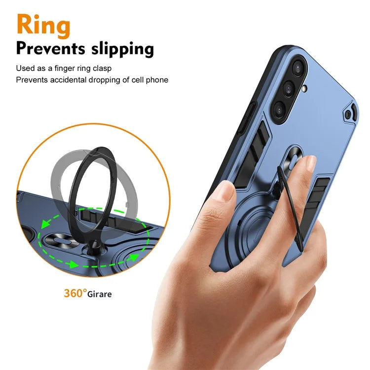 For Samsung Galaxy S24 FE Case Rotatable Kickstand PC+TPU Drop Protection Phone Cover