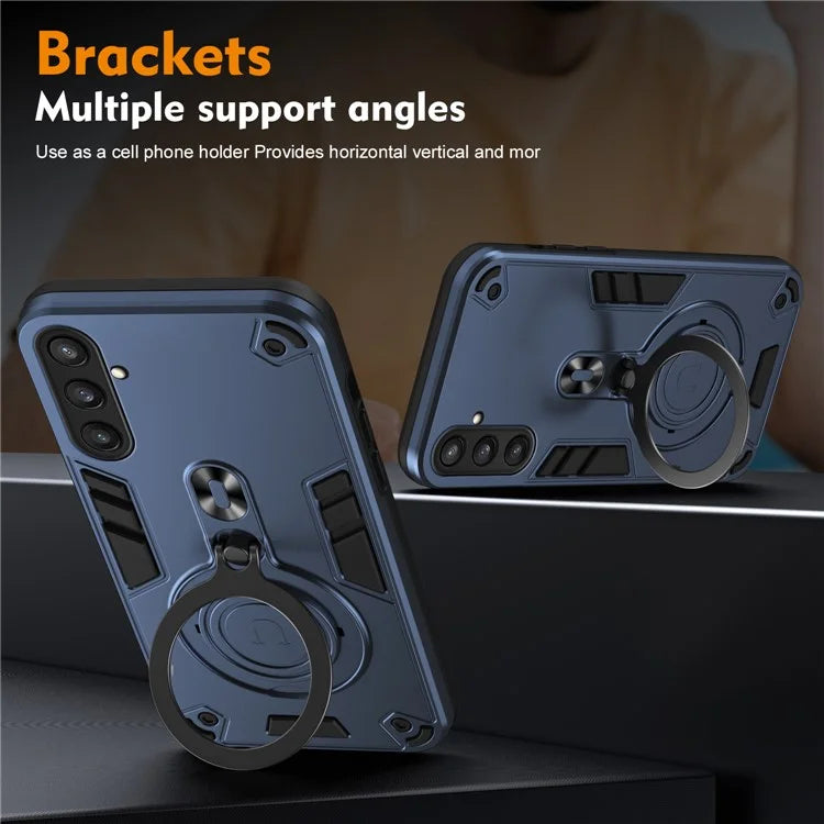 For Samsung Galaxy S24 FE Case Rotatable Kickstand PC+TPU Drop Protection Phone Cover