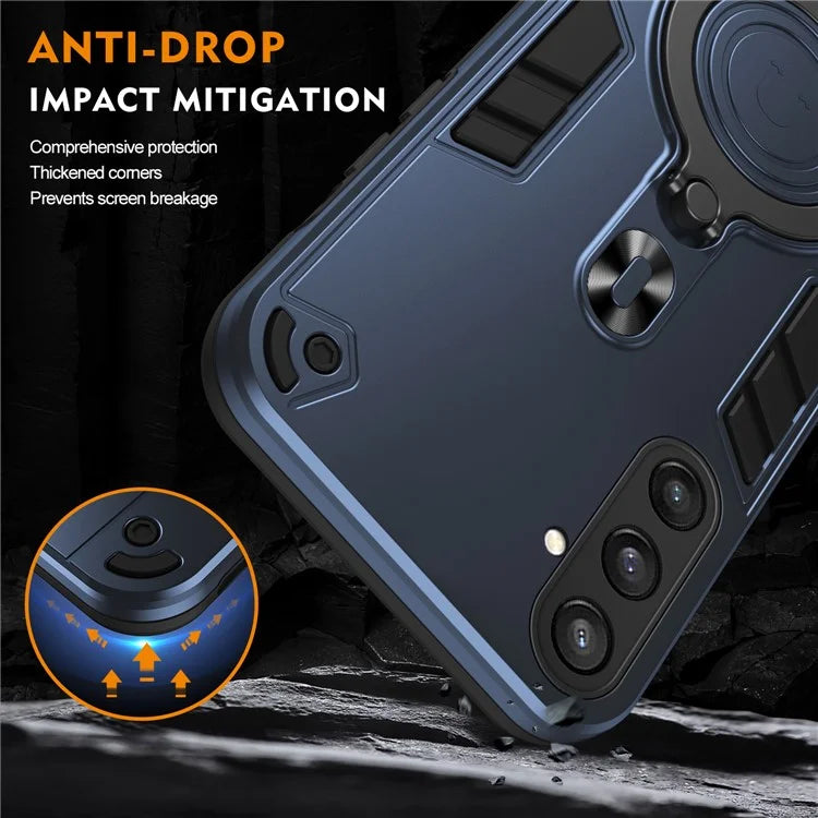 For Samsung Galaxy S24 FE Case Rotatable Kickstand PC+TPU Drop Protection Phone Cover