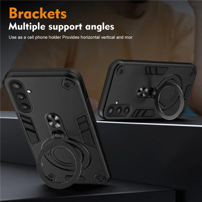 For Samsung Galaxy S24 FE Case Rotatable Kickstand PC+TPU Drop Protection Phone Cover