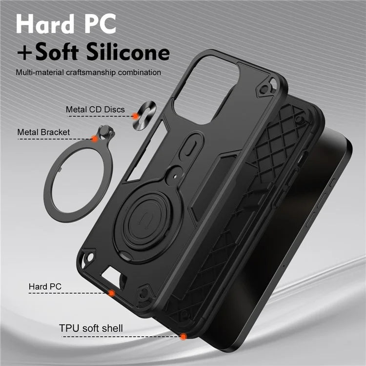 For Samsung Galaxy S24 FE Case Rotatable Kickstand PC+TPU Drop Protection Phone Cover
