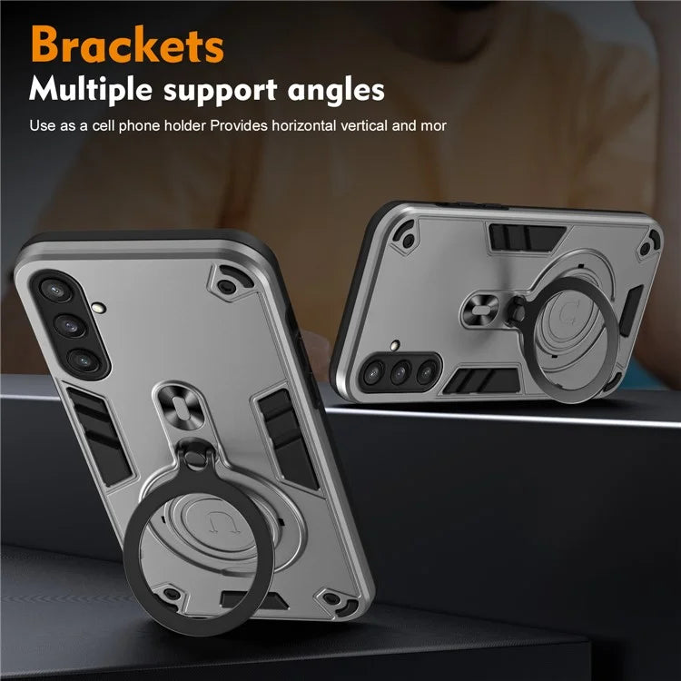 For Samsung Galaxy S24 FE Case Rotatable Kickstand PC+TPU Drop Protection Phone Cover