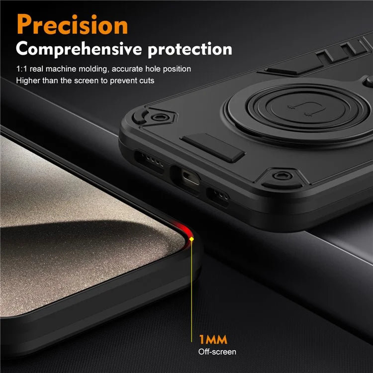 For Samsung Galaxy S24 Ultra Case Rotatable Kickstand PC+TPU Drop Protection Phone Cover
