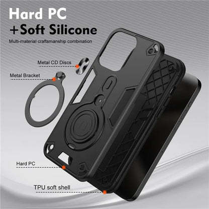 For Samsung Galaxy S24 Ultra Case Rotatable Kickstand PC+TPU Drop Protection Phone Cover