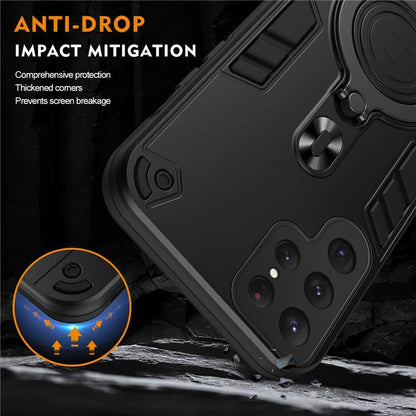 For Samsung Galaxy S24 Ultra Case Rotatable Kickstand PC+TPU Drop Protection Phone Cover