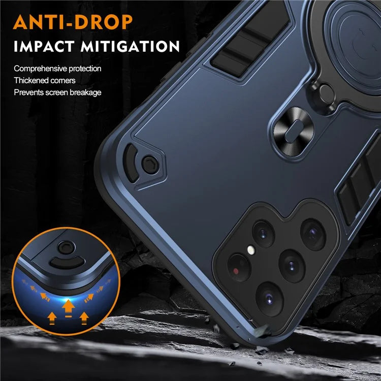 For Samsung Galaxy S24 Ultra Case Rotatable Kickstand PC+TPU Drop Protection Phone Cover