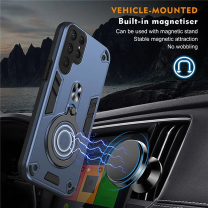 For Samsung Galaxy S24 Ultra Case Rotatable Kickstand PC+TPU Drop Protection Phone Cover