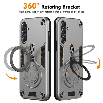 For Samsung Galaxy A55 5G Case Rotatable Kickstand PC+TPU Drop Protection Phone Cover