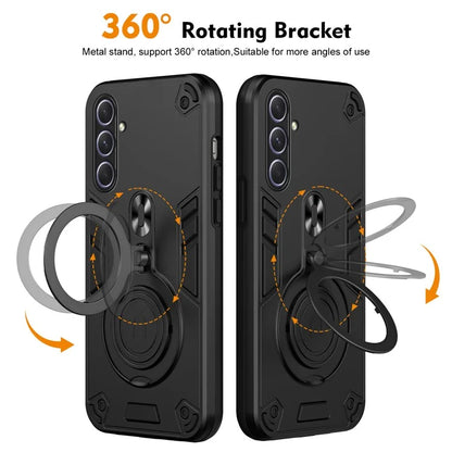 For Samsung Galaxy A55 5G Case Rotatable Kickstand PC+TPU Drop Protection Phone Cover