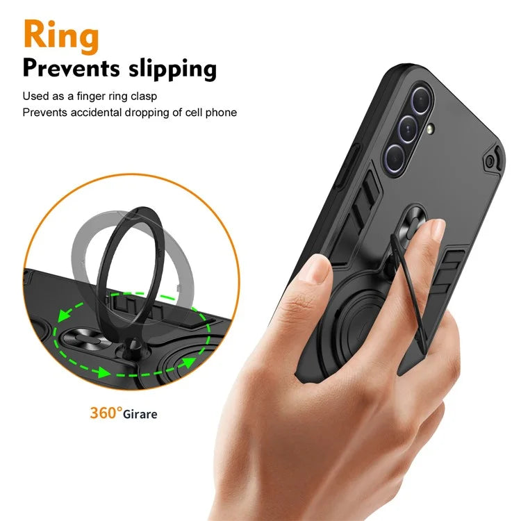 For Samsung Galaxy A55 5G Case Rotatable Kickstand PC+TPU Drop Protection Phone Cover