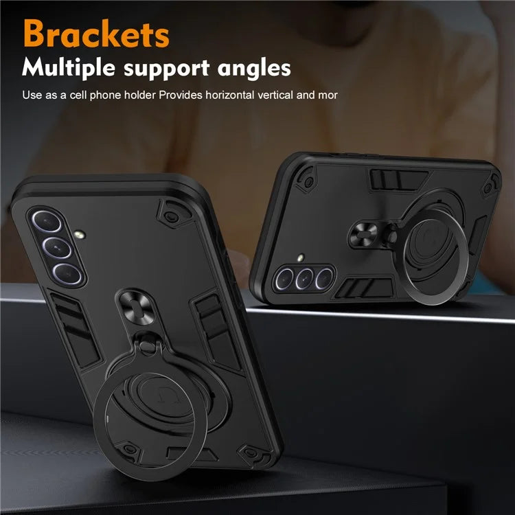 For Samsung Galaxy A55 5G Case Rotatable Kickstand PC+TPU Drop Protection Phone Cover