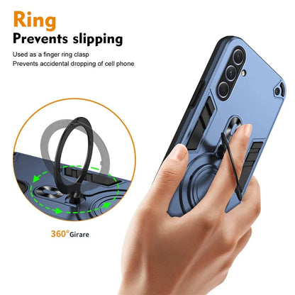 For Samsung Galaxy A55 5G Case Rotatable Kickstand PC+TPU Drop Protection Phone Cover