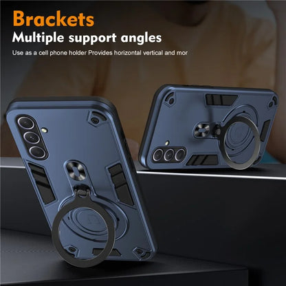 For Samsung Galaxy A55 5G Case Rotatable Kickstand PC+TPU Drop Protection Phone Cover