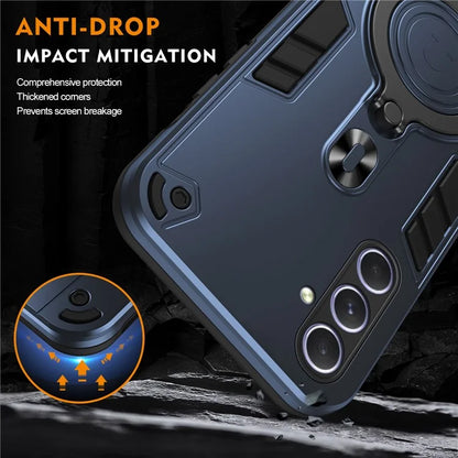 For Samsung Galaxy A55 5G Case Rotatable Kickstand PC+TPU Drop Protection Phone Cover