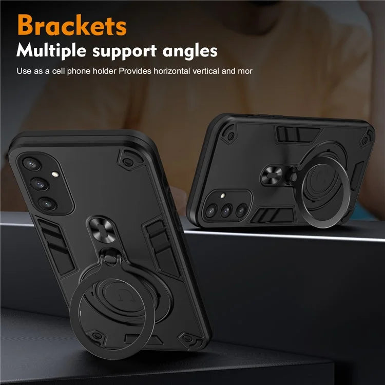For Samsung Galaxy S24 Case Rotatable Kickstand PC+TPU Drop Protection Phone Cover