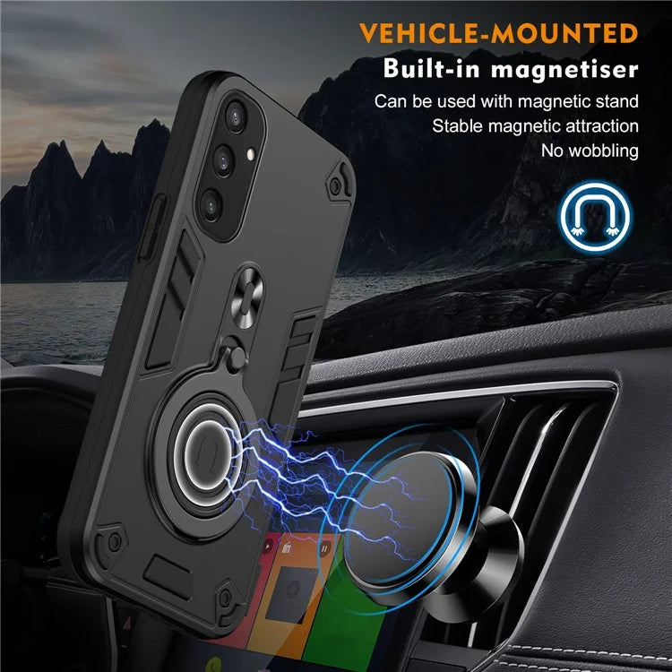 For Samsung Galaxy S24 Case Rotatable Kickstand PC+TPU Drop Protection Phone Cover