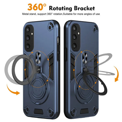 For Samsung Galaxy S24 Case Rotatable Kickstand PC+TPU Drop Protection Phone Cover