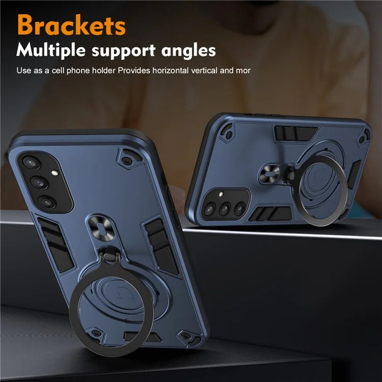 For Samsung Galaxy S24 Case Rotatable Kickstand PC+TPU Drop Protection Phone Cover
