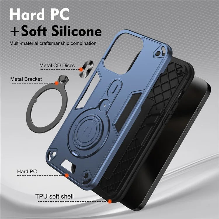For Samsung Galaxy S24 Case Rotatable Kickstand PC+TPU Drop Protection Phone Cover
