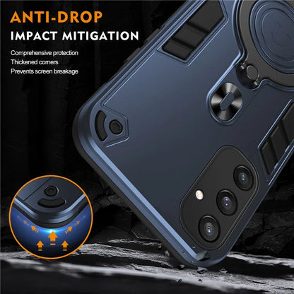 For Samsung Galaxy S24 Case Rotatable Kickstand PC+TPU Drop Protection Phone Cover