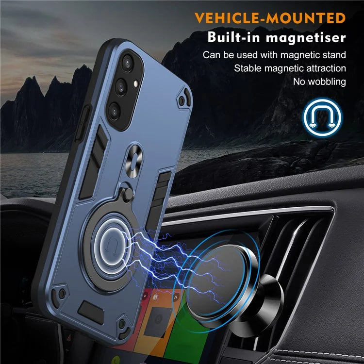 For Samsung Galaxy S24 Case Rotatable Kickstand PC+TPU Drop Protection Phone Cover