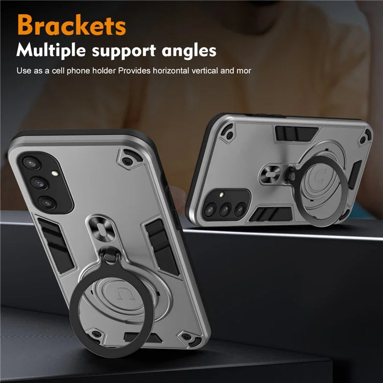 For Samsung Galaxy S24 Case Rotatable Kickstand PC+TPU Drop Protection Phone Cover