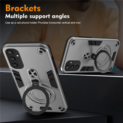 For Samsung Galaxy S24 Case Rotatable Kickstand PC+TPU Drop Protection Phone Cover