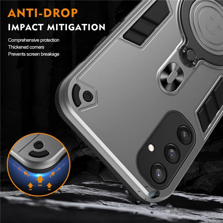 For Samsung Galaxy S24 Case Rotatable Kickstand PC+TPU Drop Protection Phone Cover