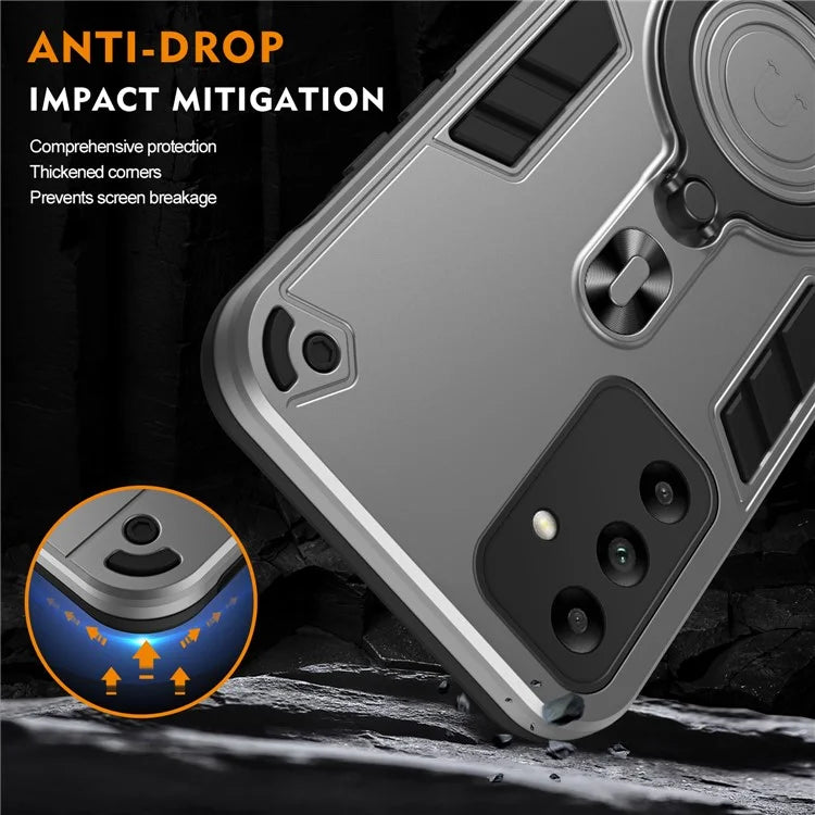 For Samsung Galaxy A05s 4G Case Rotatable Kickstand PC+TPU Drop Protection Phone Cover