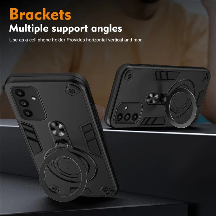 For Samsung Galaxy A15 4G / 5G Case Rotatable Kickstand PC+TPU Drop Protection Phone Cover