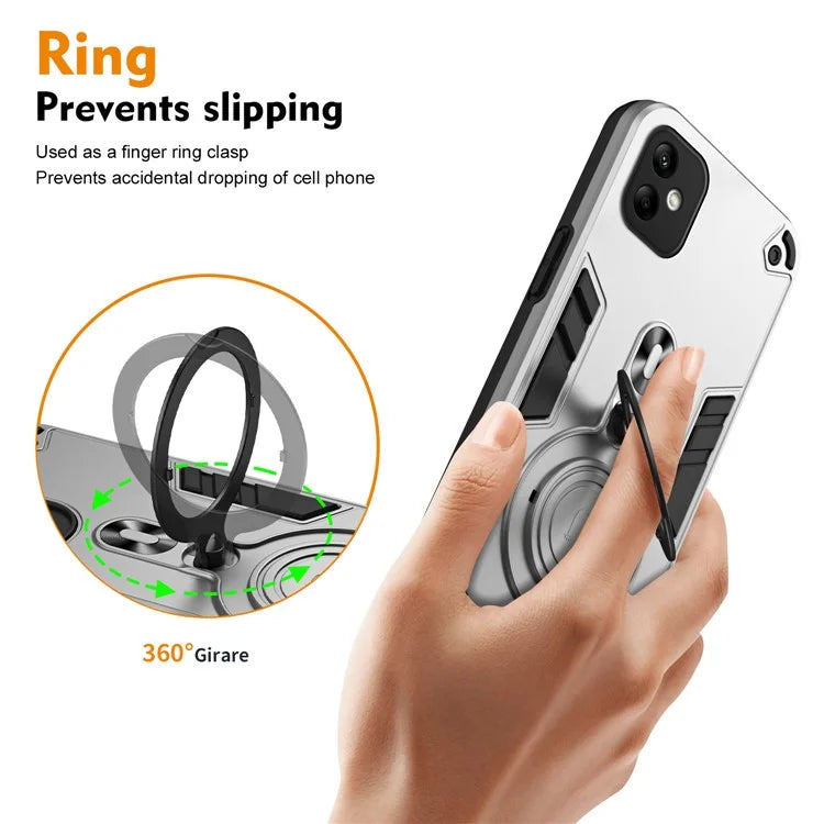 For Samsung Galaxy A05 4G Case Rotatable Kickstand PC+TPU Drop Protection Phone Cover