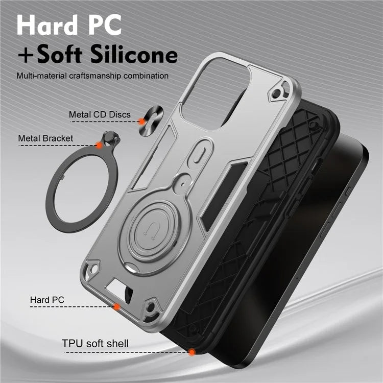For Samsung Galaxy A05 4G Case Rotatable Kickstand PC+TPU Drop Protection Phone Cover