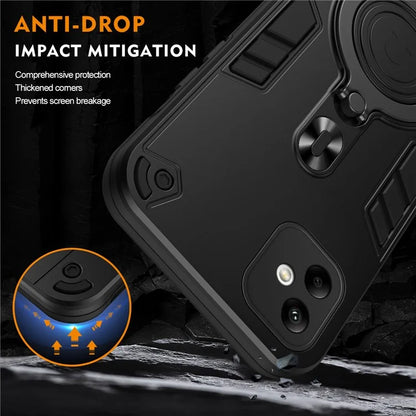 For Samsung Galaxy A05 4G Case Rotatable Kickstand PC+TPU Drop Protection Phone Cover