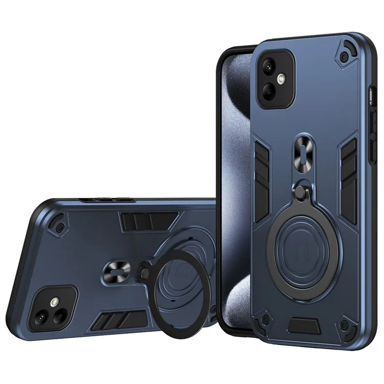For Samsung Galaxy A05 4G Case Rotatable Kickstand PC+TPU Drop Protection Phone Cover