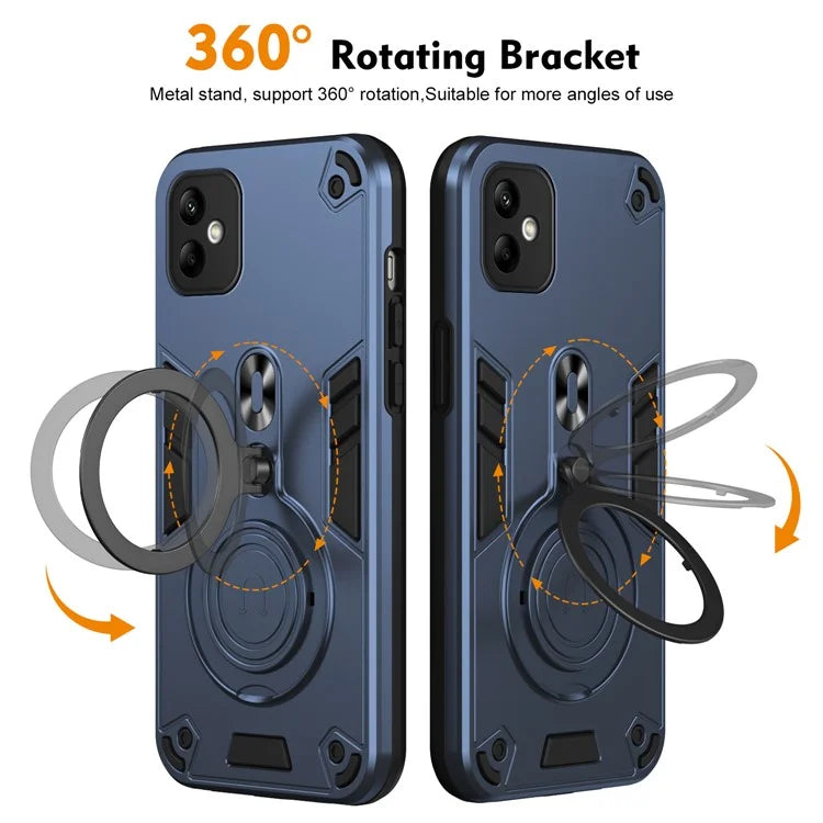 For Samsung Galaxy A05 4G Case Rotatable Kickstand PC+TPU Drop Protection Phone Cover
