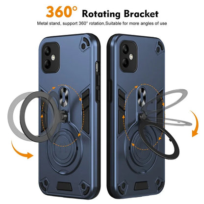 For Samsung Galaxy A05 4G Case Rotatable Kickstand PC+TPU Drop Protection Phone Cover