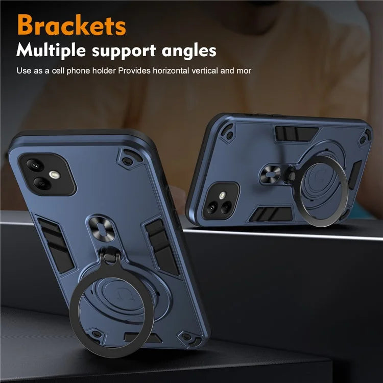 For Samsung Galaxy A05 4G Case Rotatable Kickstand PC+TPU Drop Protection Phone Cover