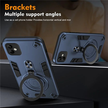 For Samsung Galaxy A05 4G Case Rotatable Kickstand PC+TPU Drop Protection Phone Cover
