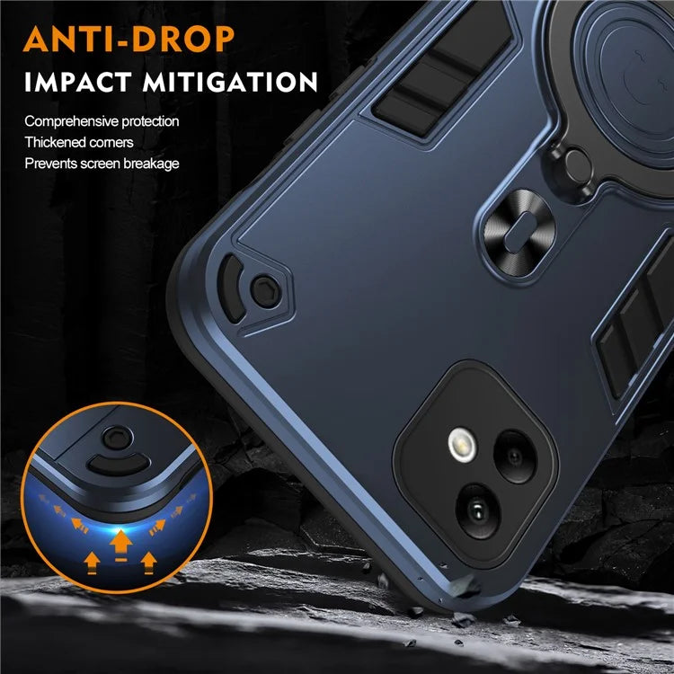 For Samsung Galaxy A05 4G Case Rotatable Kickstand PC+TPU Drop Protection Phone Cover