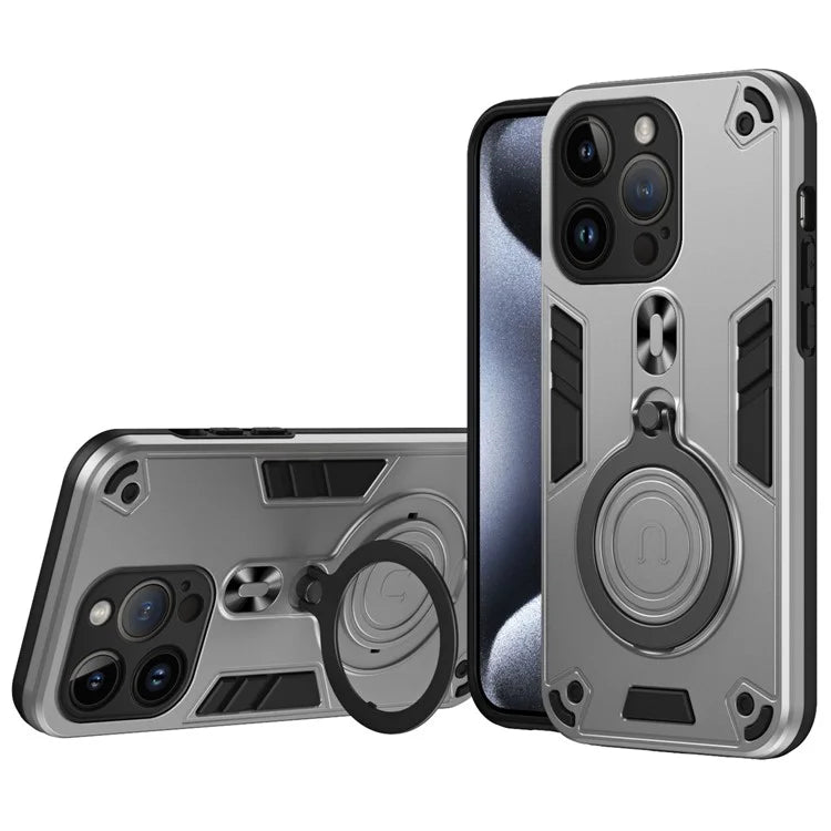 For iPhone 14 Pro Case Rotatable Kickstand PC+TPU Drop Protection Phone Cover