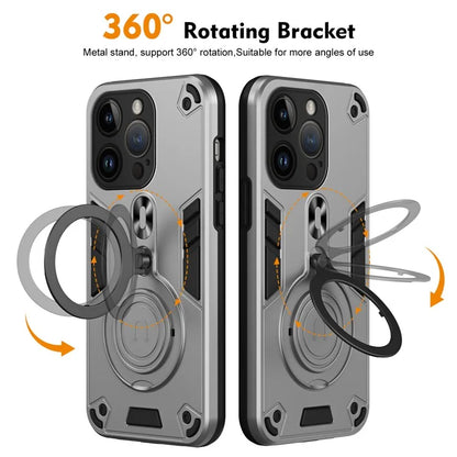 For iPhone 14 Pro Case Rotatable Kickstand PC+TPU Drop Protection Phone Cover