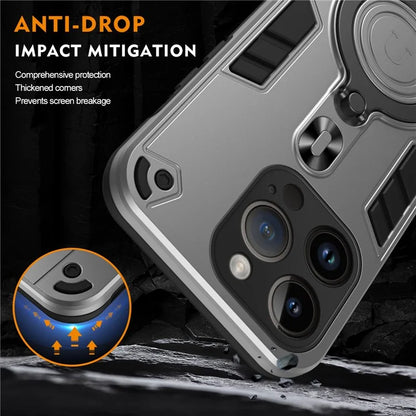 For iPhone 14 Pro Case Rotatable Kickstand PC+TPU Drop Protection Phone Cover
