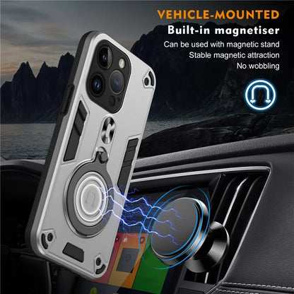 For iPhone 14 Pro Case Rotatable Kickstand PC+TPU Drop Protection Phone Cover