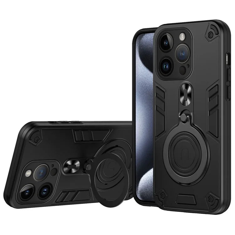 For iPhone 14 Pro Case Rotatable Kickstand PC+TPU Drop Protection Phone Cover